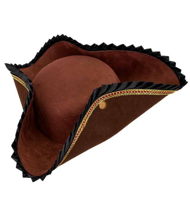 "CHAPEAU TRICORNE DELUXE MARRON"