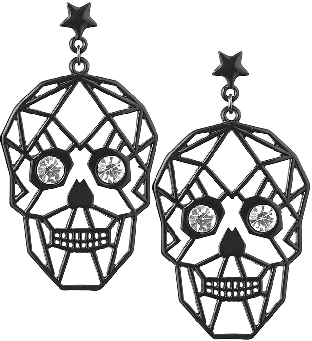 [10598] "BOUCLES D’OREILLES CRÂNE YEUX STRASS"