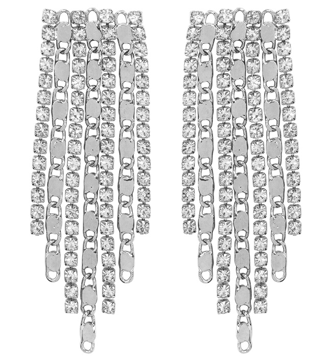 "BOUCLES D’OREILLES STRASS & CHAÎNES"