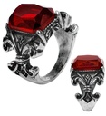 "BAGUE GOTHIQUE VAMPIRE PIERRE PRÉCIEUSE ROUGE"