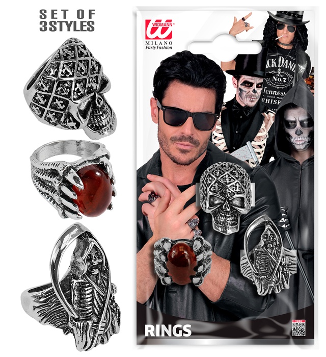[10621] "BAGUES HALLOWEEN ASSORTIMENT 3 MODELES"