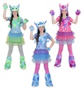 "MONSTER GIRL" (robe, coiffe, gants, jambières) 3 couleurs assorties