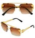 "LUNETTES ANIMALIER OR AVEC LENTILLES MARRON"