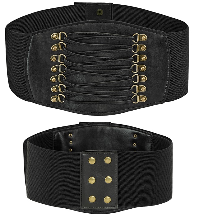 [12031] "CORSET NOIR CEINTURE ÉLASTIQUE" taille S/L