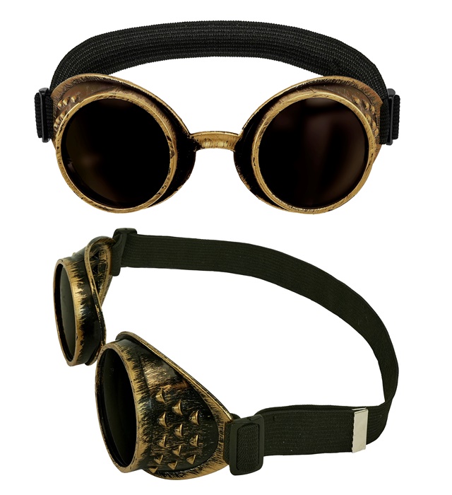 "LUNETTES STEAMPUNK  DORÉES ANTIQUE"