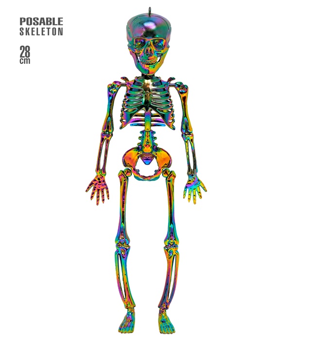 "SQUELETTE POSABLE EN MÉTAL ARC-EN" 28 cm