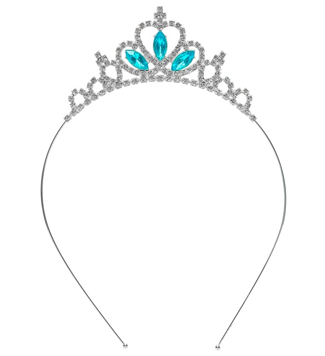 [15585] "TIARA PAILLETTES AVEC GEMMES BLEU" taille enfant