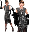 "CHARLESTON GATSBY ANNEES 20 RUGISSANT" (robe) - argent