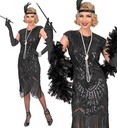 "CHARLESTON GATSBY ANNEES 20 RUGISSANT" (robe) - noir
