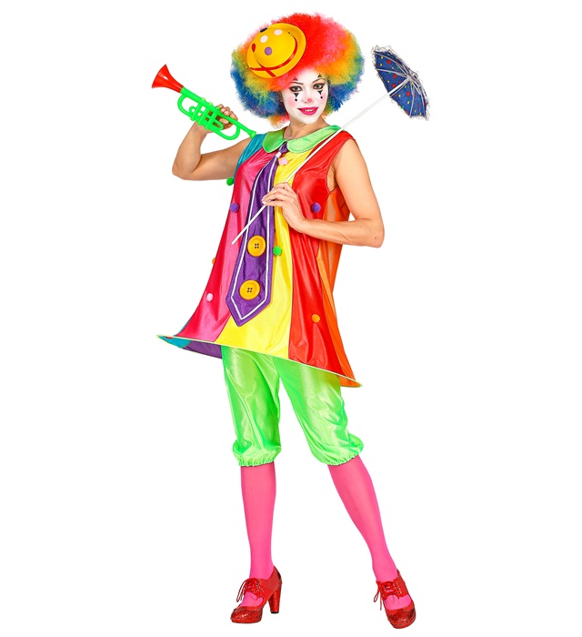 "CLOWN" (robe avec ourlet arrondi et cravate, pantalons)