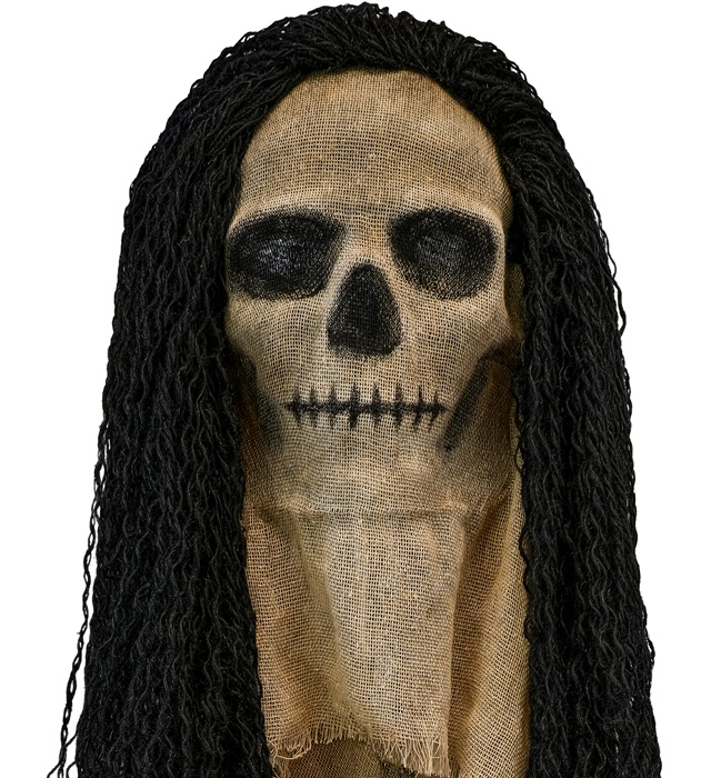 "MASQUE AVEC CAPE CRÂNE AVEC CHEVEUX"