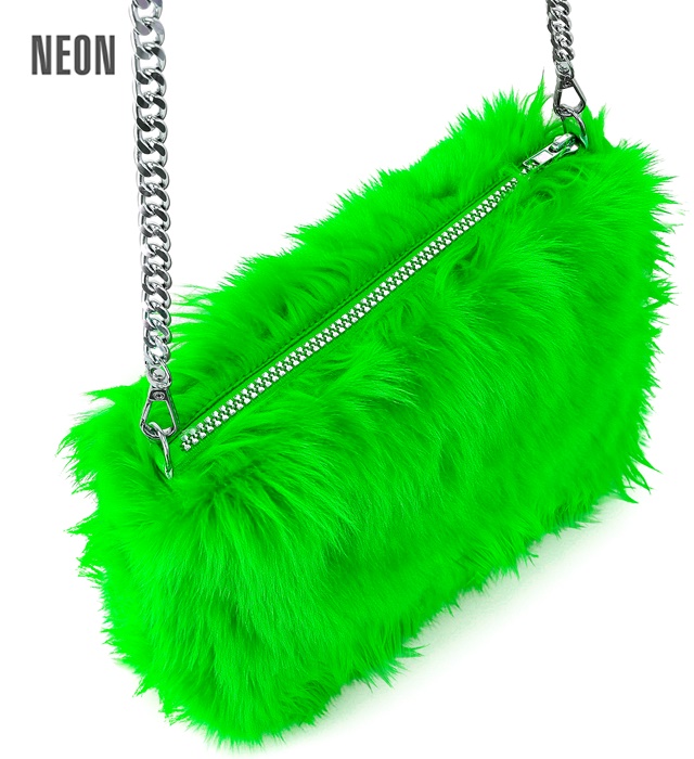 "SAC EN PELUCHE LONG VERT NEON"