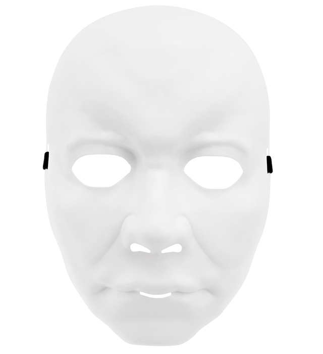 "MASQUE HOMME PLASTIQUE DUR BLANC"