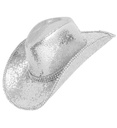 "CHAPEAU COWBOY EN PAILLETTESS AVEC STRASS ARGENT"