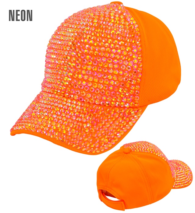 "MINI CHAPEAU STRASS FLUORESCENT ORANGE"