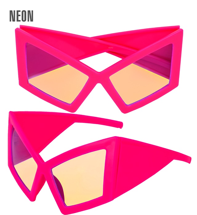 [28626] "LUNETTES SUPER FLUORESCENTES AVEC LENTILLES ROSES"