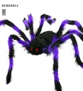 "ARAIGNÉE AVEC PATTES PLIABLES POILU NOIR/VIOLET" 80 cm