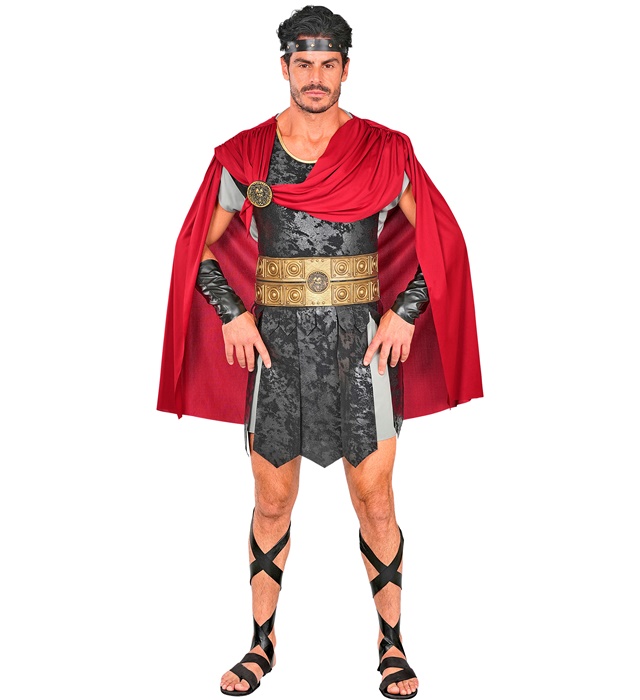 "CENTURION ROMAIN" (tunique, armure avec cape et medailles, bandeau, bracelets, sangles de jambe)