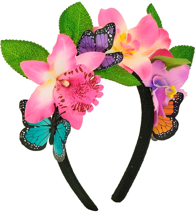 [94606] "SERRE-TETE DE FLEURS ET PAPILLONS"