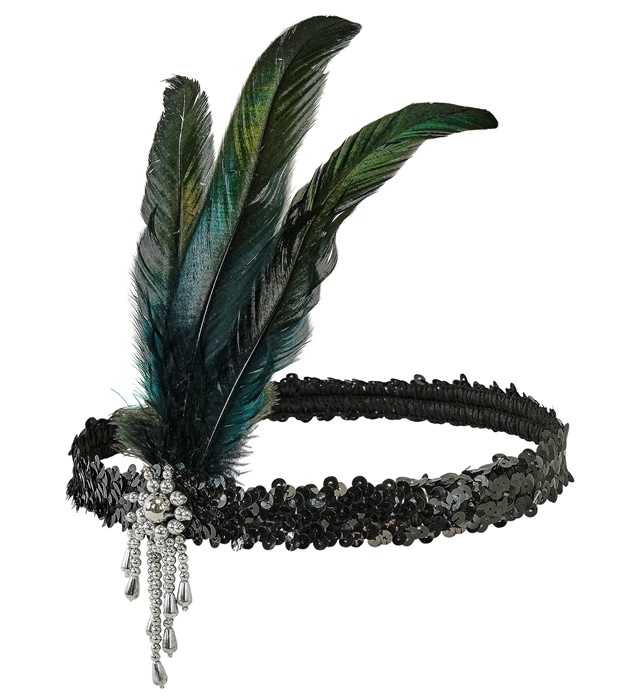 "BANDEAU AVEC PLUMES RUGISSANTS DE 20 ANS"