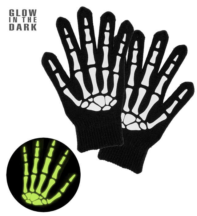 "GANTS SQUELETTE PHOSPHORESCENTS" en laine