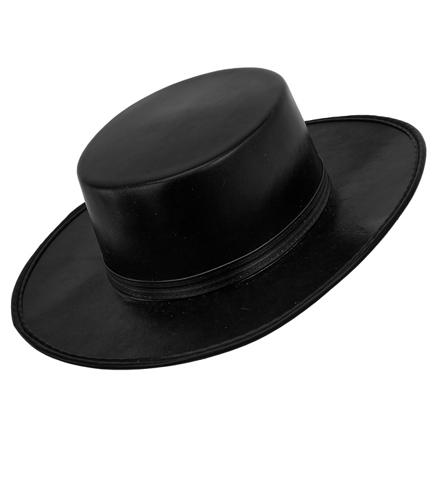 [95232] "CHAPEAU ECO CUIR NOIR"