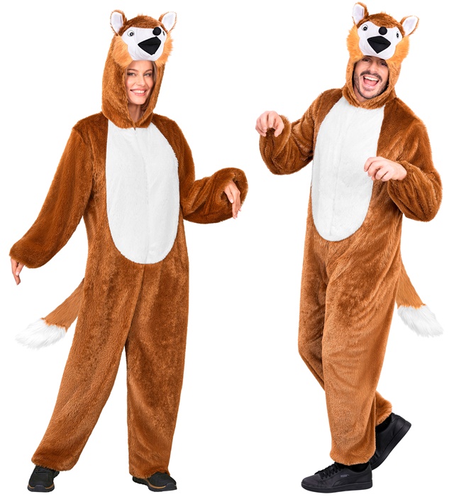 "RENARD EN PELUCHE DOUX" (combinaison à capuche et masque)