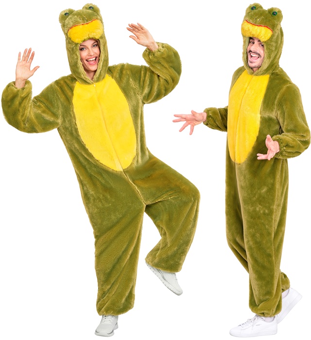 "GRENOUILLE EN PELUCHE DOUX" (combinaison à capuche et masque)