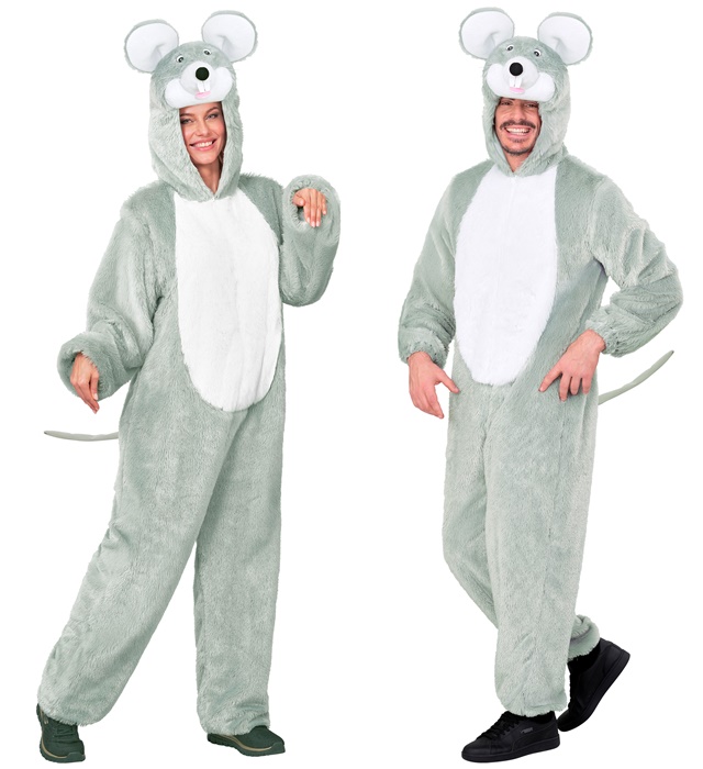 "SOURIS EN PELUCHE DOUX" (combinaison à capuche et masque)