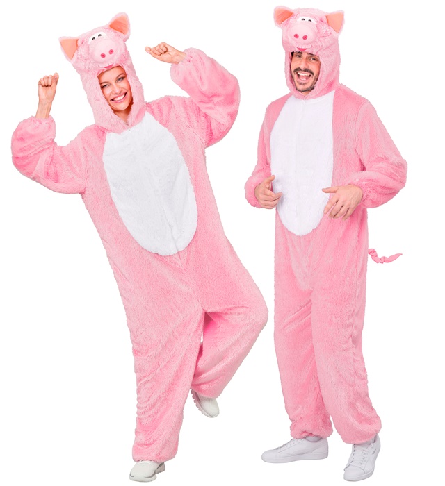 "COCHON EN PELUCHE DOUX" (combinaison à capuche et masque)