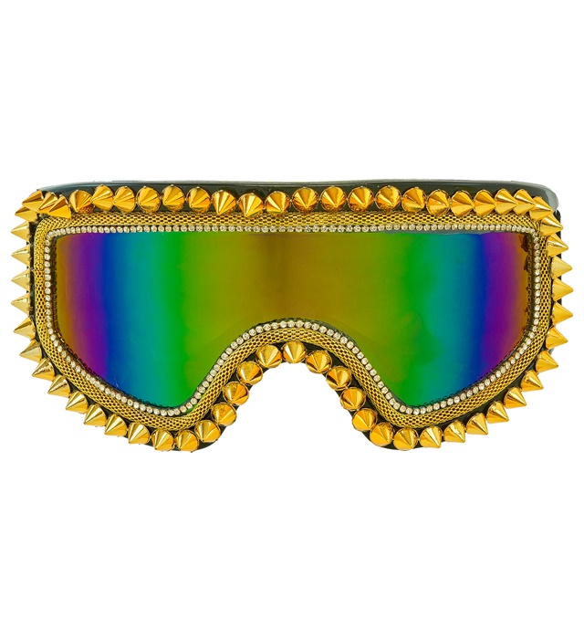 [01738] "LUNETTES APRÈS-SKI PARTY HIVER FESTIVALAVEC CLOUS ET STRASS OR"