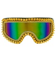 "LUNETTES APRÈS-SKI PARTY HIVER FESTIVALAVEC CLOUS ET STRASS OR"