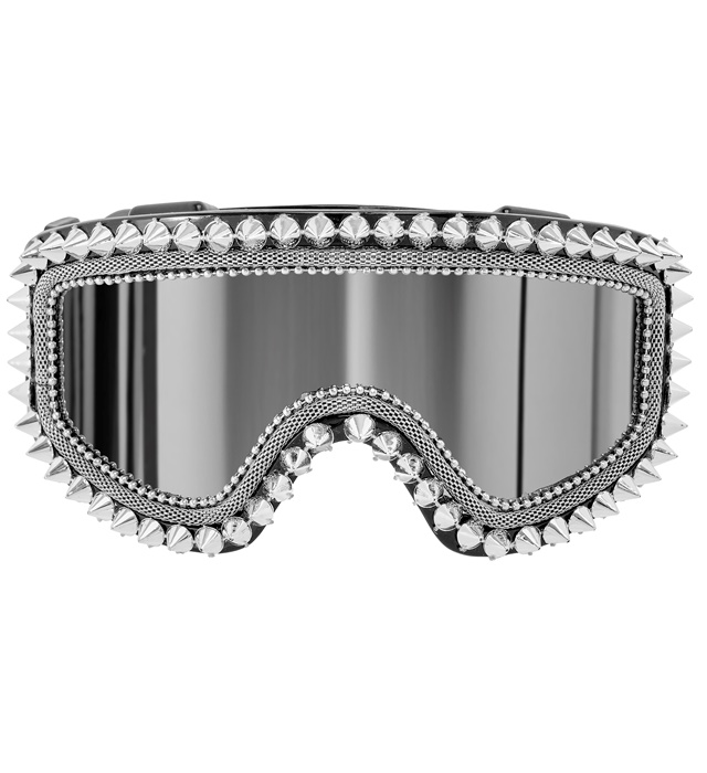 [01739] "LUNETTES APRÈS-SKI PARTY HIVER FESTIVALAVEC CLOUS ET STRASS ARGENT"