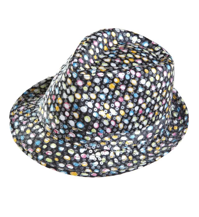[0180M] "FEUTRE A POIS PAILLETTES MULTICOLORES"
