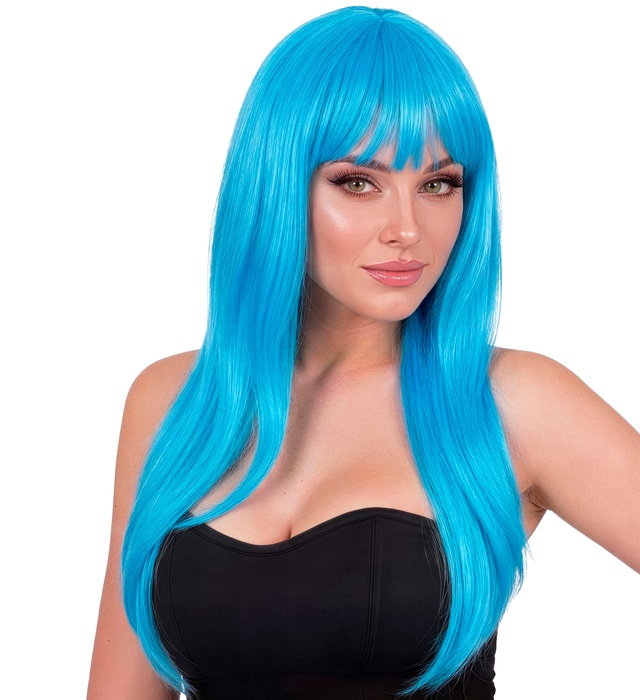 [01832] "PERRUQUE TURQUOISE VOGUE" en sachet