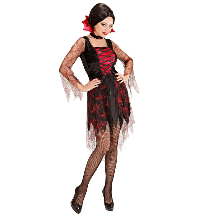 "FEMME VAMPIRE ARAIGNEE" (robe, collar avec gemme)