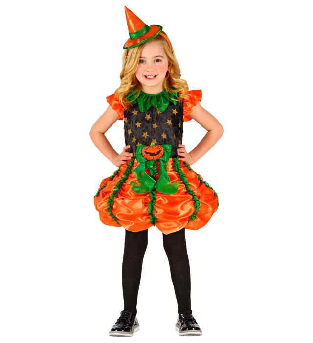 "CITROUILLE SORCIERE" (robe, mini chapeau)