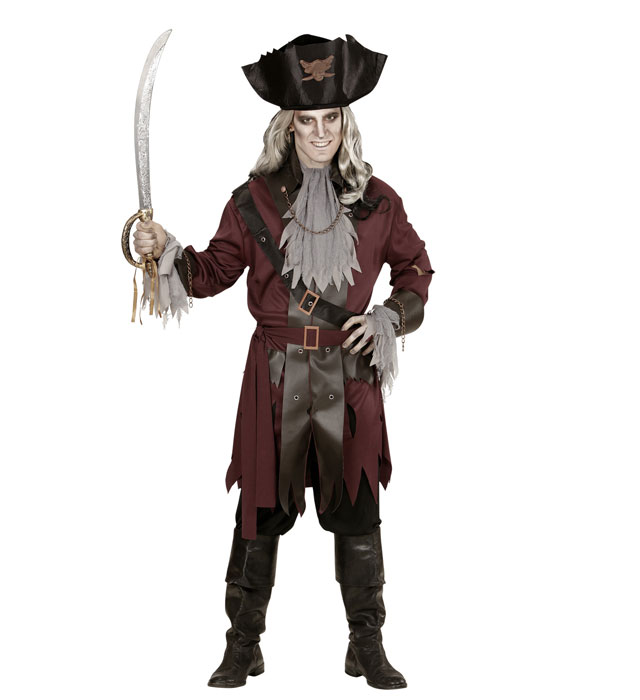 "CAPITAINE SPOOK" (veste longue avec ceinture, jabot, écharpe, chapeau)