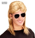 " PERRUQUE MULET BLONDE ANNEES 80 AVEC LUNETTES" (en sachet)