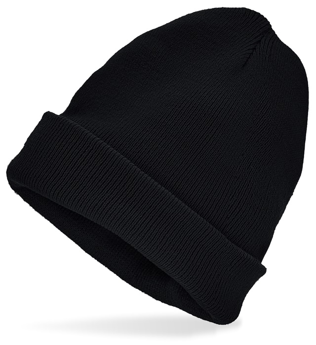 [01866] "CHAPEAU BONNET NOIR" simil laine