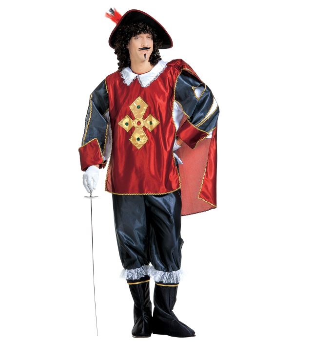 [35702] "MOUSQUETAIRE" (manteau avec pierres précieuses, manteau, pantalon avec surbottes, chapeau avec plume) (M)