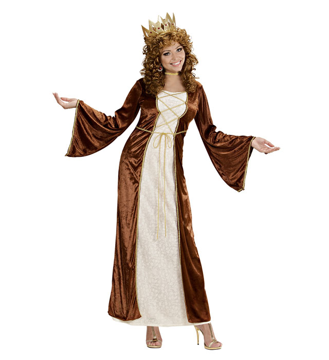 "PRINCESSE MEDIEVALE" (robe, collar, couronne avec pierres précieuses)