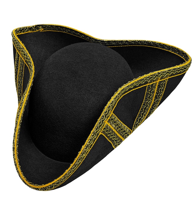 [01881] "TRICORNE AVEC GARNITURE OR" en feutre