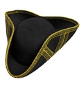 "TRICORNE AVEC GARNITURE OR" en feutre