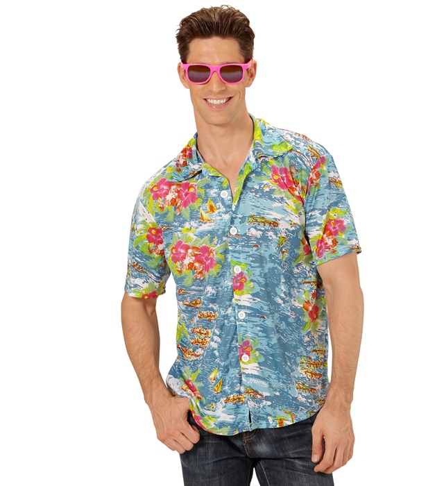 "CHEMISE HAWAIENNE" azur