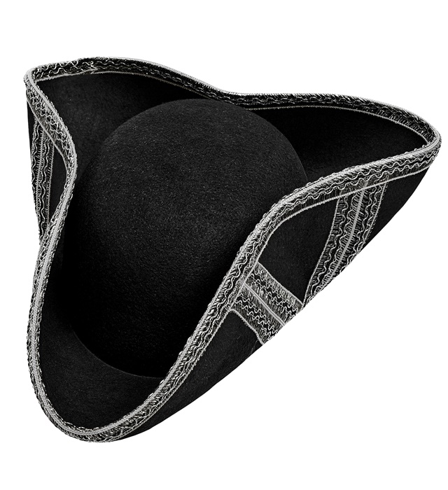 [01882] "TRICORNE AVEC GARNITURE ARGENT" en feutre