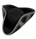 "TRICORNE AVEC GARNITURE ARGENT" en feutre