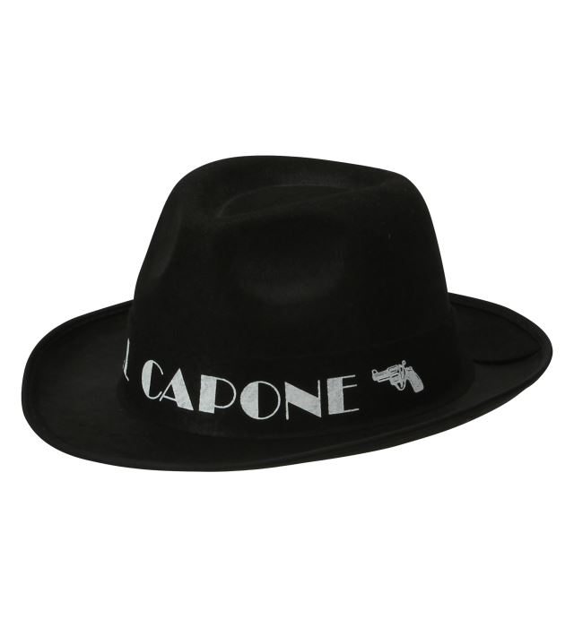 "CHAPEAU NOIR AL CAPONE" en feutre