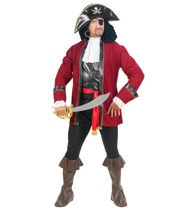 "PIRATES DES ILES" (manteau, giletavec jabot, pantalon avec surbottes, ceinture, chapeau, cache oeil)