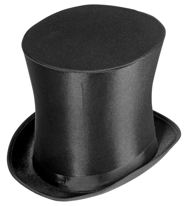 [01893] "CHAPEAU HAUT DE FORME COURONNE EN SATIN" 20 cm